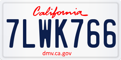 CA license plate 7LWK766