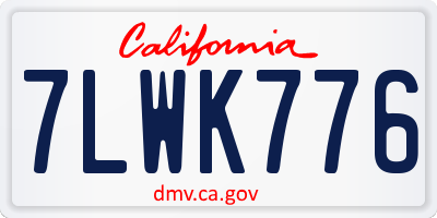 CA license plate 7LWK776