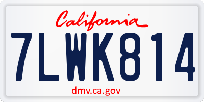 CA license plate 7LWK814