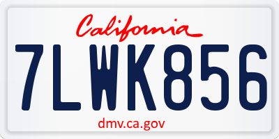 CA license plate 7LWK856