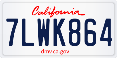CA license plate 7LWK864
