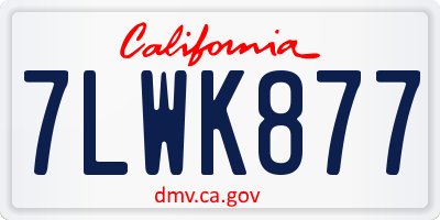 CA license plate 7LWK877