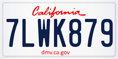CA license plate 7LWK879