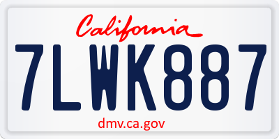 CA license plate 7LWK887