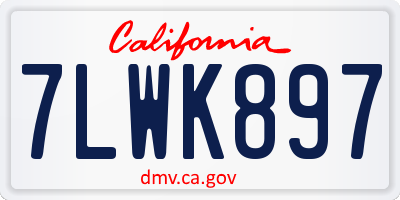 CA license plate 7LWK897