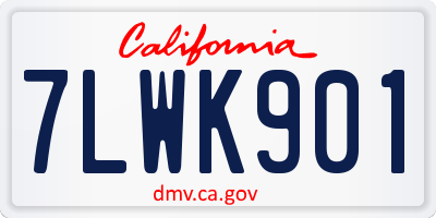 CA license plate 7LWK901