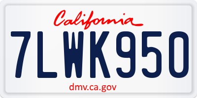 CA license plate 7LWK950