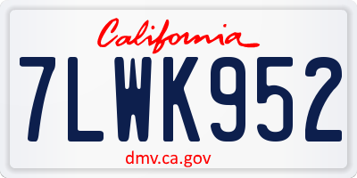 CA license plate 7LWK952
