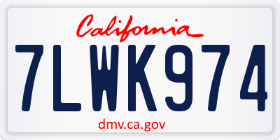 CA license plate 7LWK974