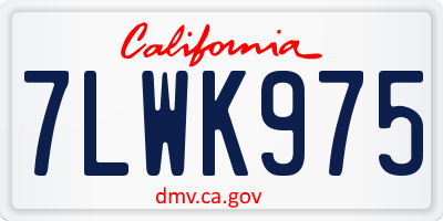 CA license plate 7LWK975
