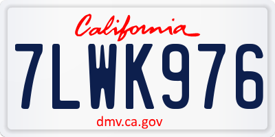 CA license plate 7LWK976