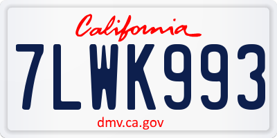 CA license plate 7LWK993