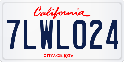 CA license plate 7LWL024