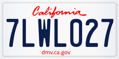 CA license plate 7LWL027