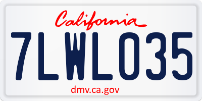 CA license plate 7LWL035