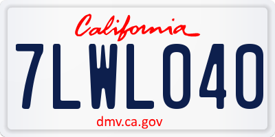 CA license plate 7LWL040