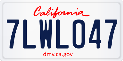 CA license plate 7LWL047