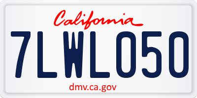CA license plate 7LWL050