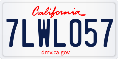 CA license plate 7LWL057