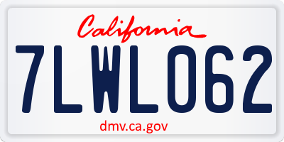 CA license plate 7LWL062