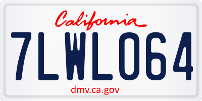 CA license plate 7LWL064