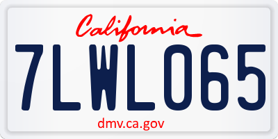 CA license plate 7LWL065