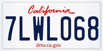 CA license plate 7LWL068