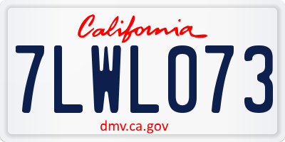 CA license plate 7LWL073