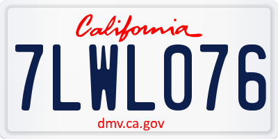 CA license plate 7LWL076