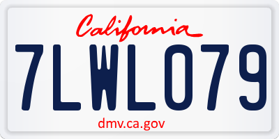 CA license plate 7LWL079