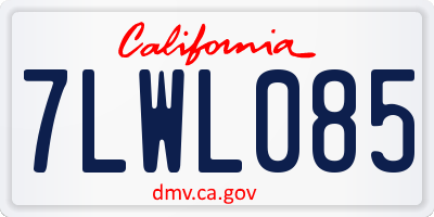CA license plate 7LWL085