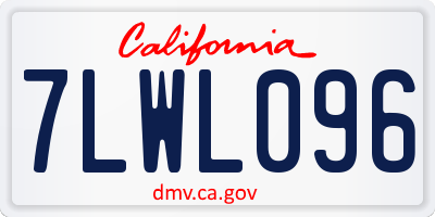 CA license plate 7LWL096
