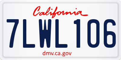 CA license plate 7LWL106