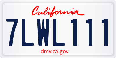 CA license plate 7LWL111