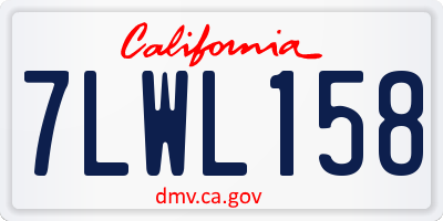 CA license plate 7LWL158