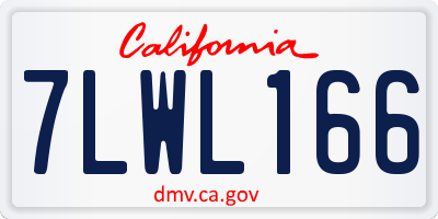 CA license plate 7LWL166