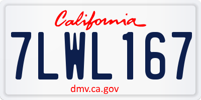 CA license plate 7LWL167