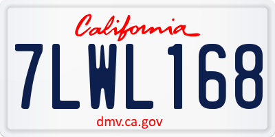CA license plate 7LWL168