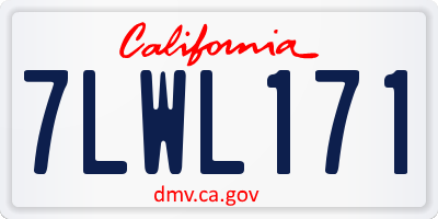 CA license plate 7LWL171