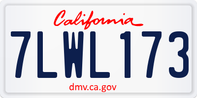 CA license plate 7LWL173
