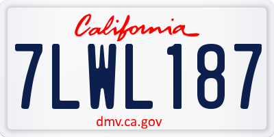 CA license plate 7LWL187