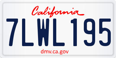 CA license plate 7LWL195