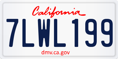 CA license plate 7LWL199