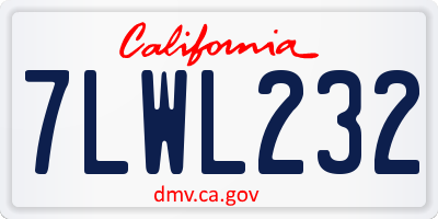 CA license plate 7LWL232