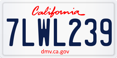 CA license plate 7LWL239