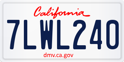 CA license plate 7LWL240