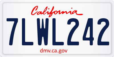 CA license plate 7LWL242