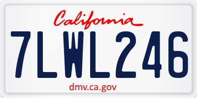 CA license plate 7LWL246