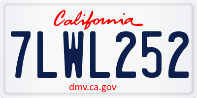CA license plate 7LWL252