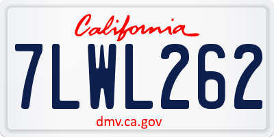 CA license plate 7LWL262